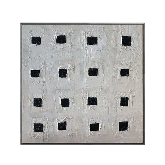 Wabi-sabi Minimalist Black and White Texture Painting #WA100