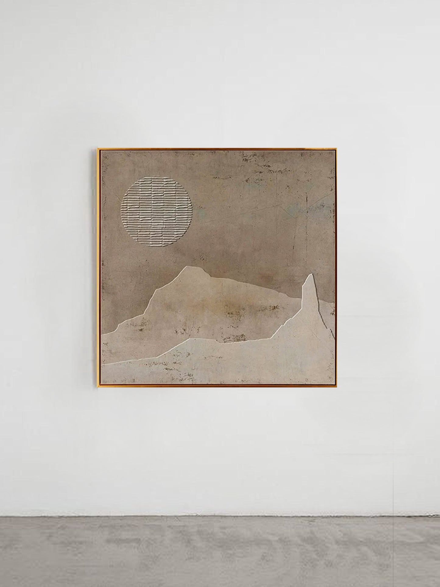 Wabi-sabi Mountain & Sun Art Painting #WA005